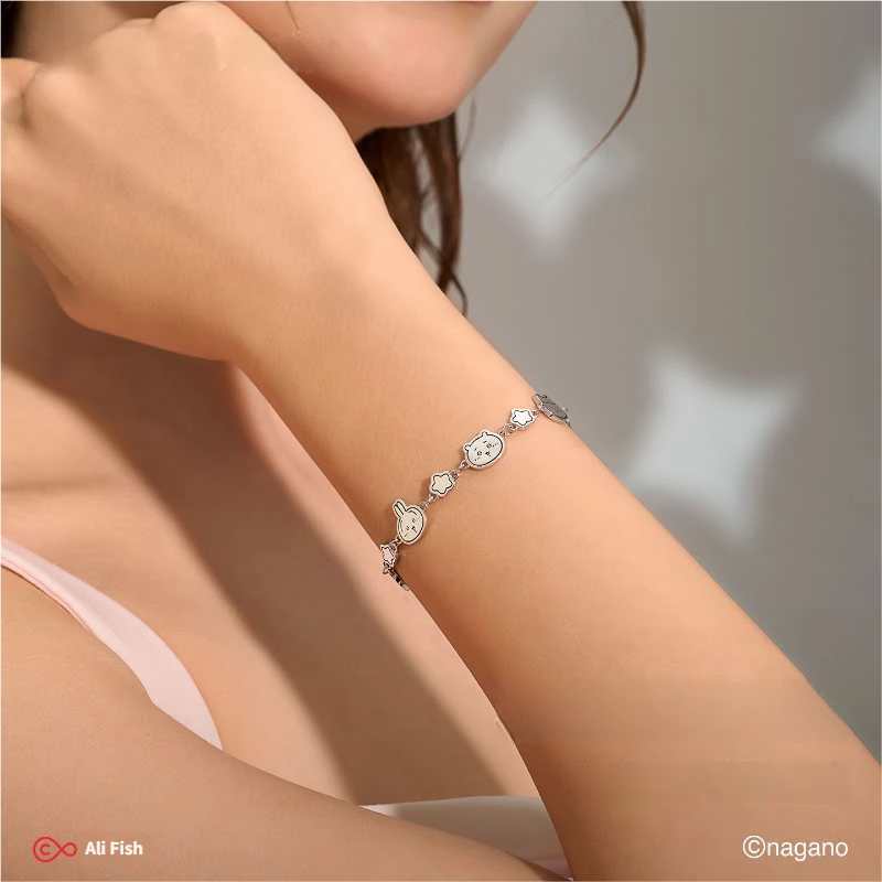 Official Chiikawa Bracelet – Usagi & Hachiware Cute Cartoon Charm Bracelet for Women, Kawaii Gift Jewelry