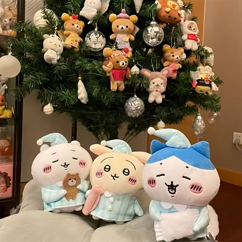 ちいかわうさぎ＆ハチワレ かわいいパジャマシリーズ ぬいぐるみキーチェーン