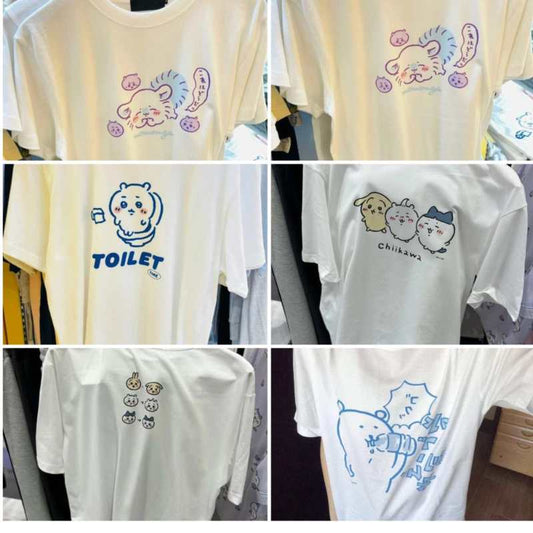 かわいいちいかわうさぎとハチワレモモンガのプリントTシャツ - ユニセックス半袖Tシャツ