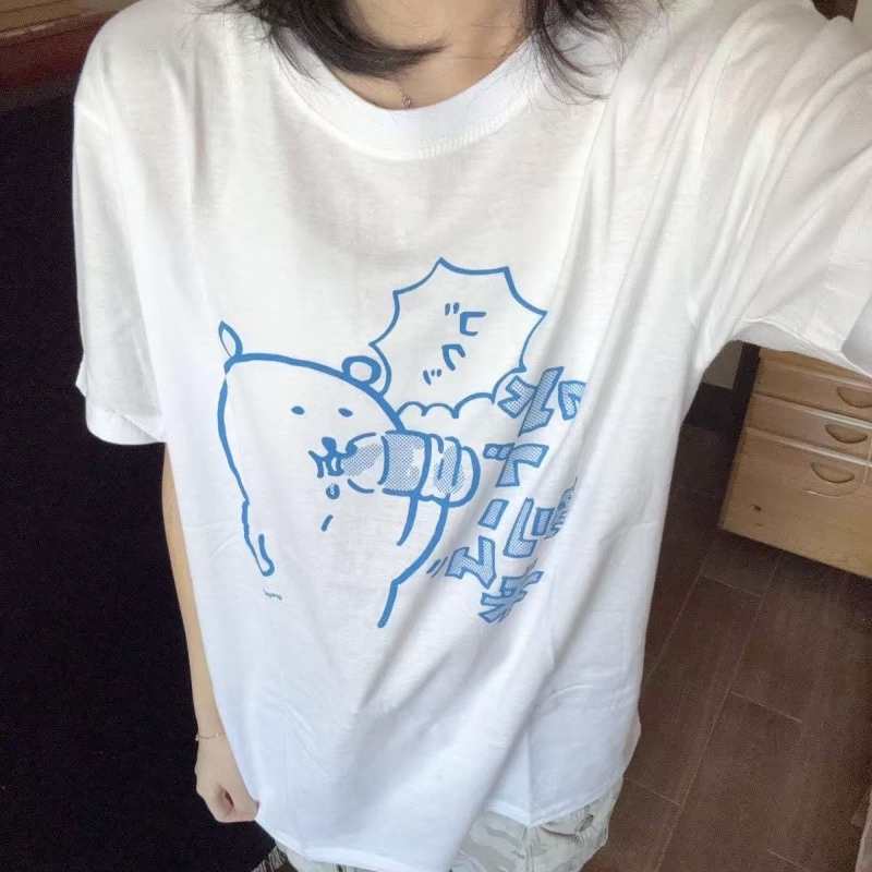 かわいいちいかわうさぎとハチワレモモンガのプリントTシャツ - ユニセックス半袖Tシャツ