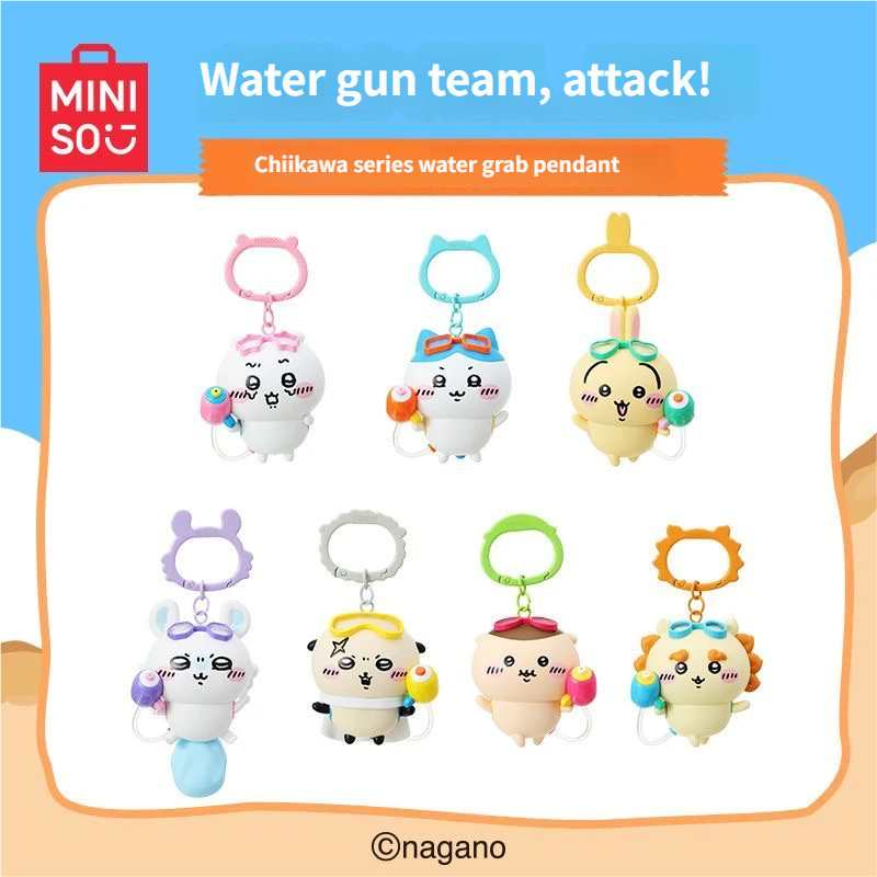 MINISO OFFICIAL| Chiikawa Usagi Momonga Hachiware Water Gun Keychain Pendant
