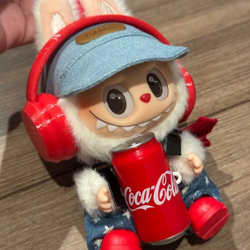 Cute Red Headphone Outfit Set for Labubu Doll
