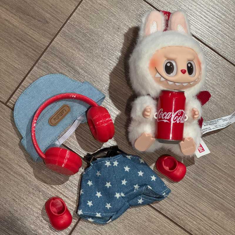 Cute Red Headphone Outfit Set for Labubu Doll