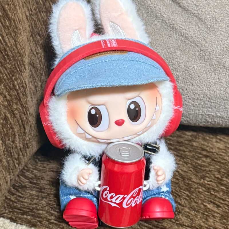 Cute Red Headphone Outfit Set for Labubu Doll