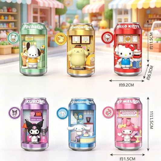 MINISO Official| Sanrio Family Mini Soda & Dessert Street Blind Box – Collectible Cute Toys
