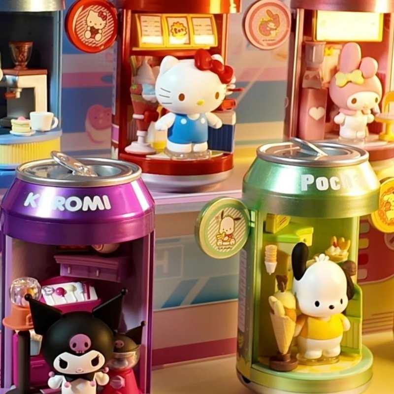 MINISO Official| Sanrio Family Mini Soda & Dessert Street Blind Box – Collectible Cute Toys