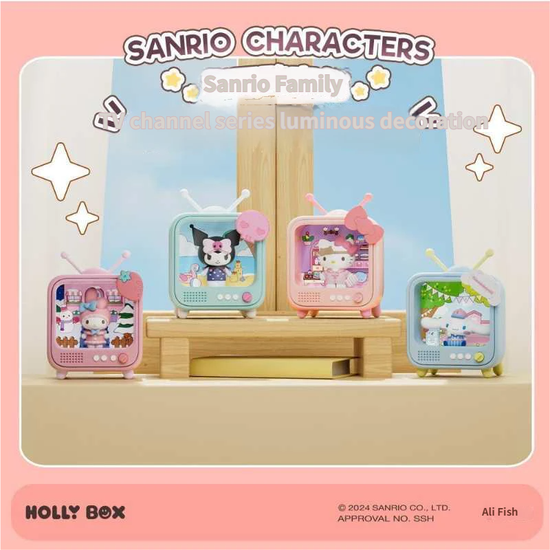 Sanrio TV-Shaped Glowing Night Light – Hello Kitty Cartoon Desk Lamp, Perfect Birthday Gift for Girls