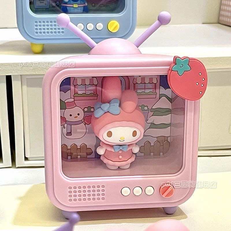 Sanrio TV-Shaped Glowing Night Light – Hello Kitty Cartoon Desk Lamp, Perfect Birthday Gift for Girls