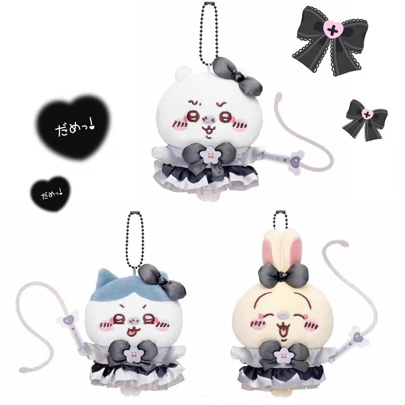 Chiikawa Black Magic Series Plush Bag Charm – Usagi & Hachiware Keychain Accessories