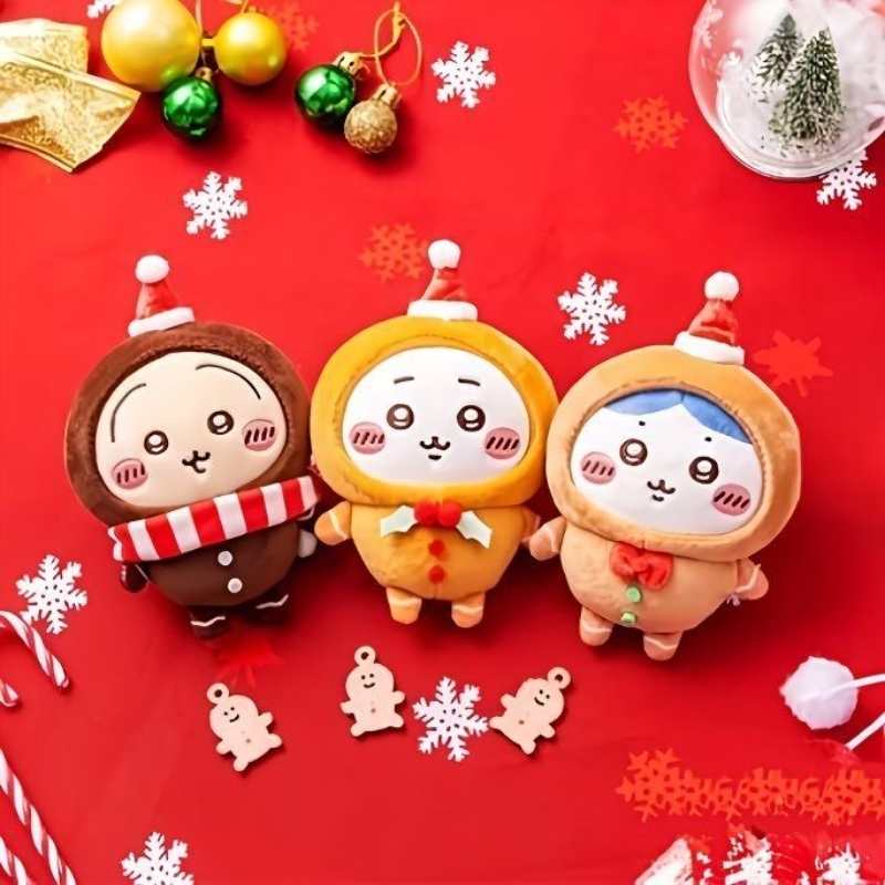 Chiikawa Christmas Limited Plush Keychain- Gingerbread Usagi,Hachiware & Chiikawa