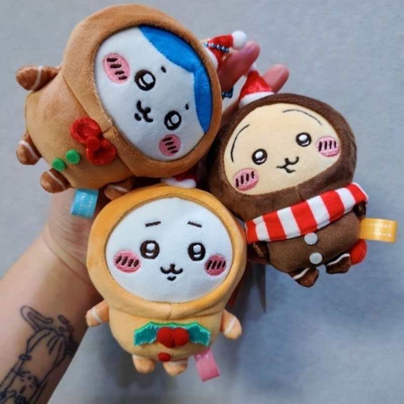 Chiikawa Christmas Limited Plush Keychain- Gingerbread Usagi,Hachiware & Chiikawa