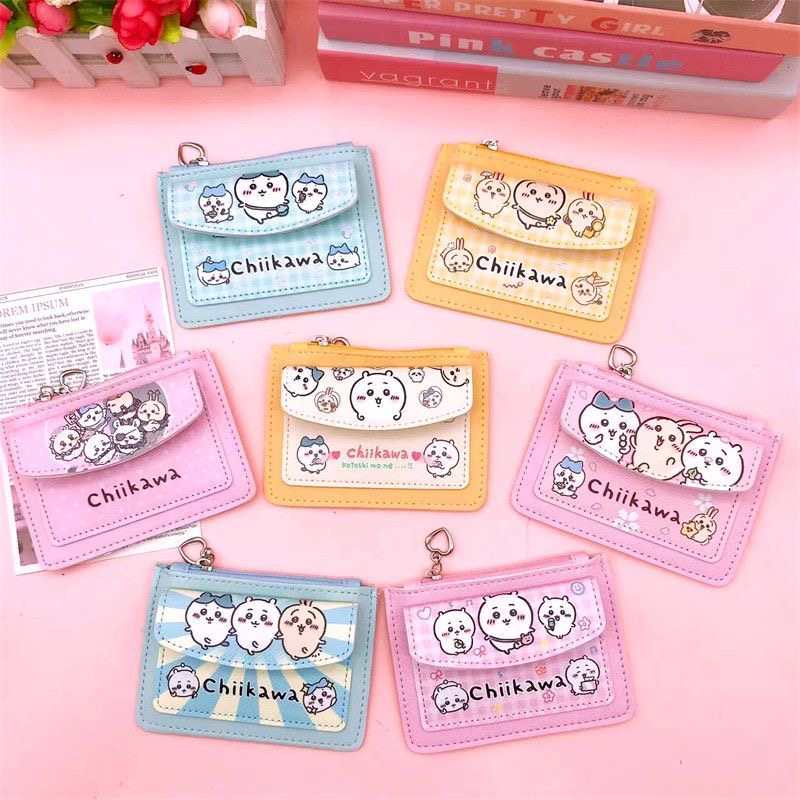 Chiikawa Usagi & Hachiware PU Card Holder – Cute Cartoon Zipper Wallet & Coin Purse for Students