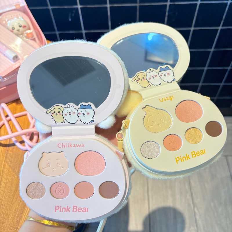 Chiikawa x Pinkbear Collaboration Make-up Set Box -Lip Gloss/Lip Mud/Eyeshadow Palette/Blush