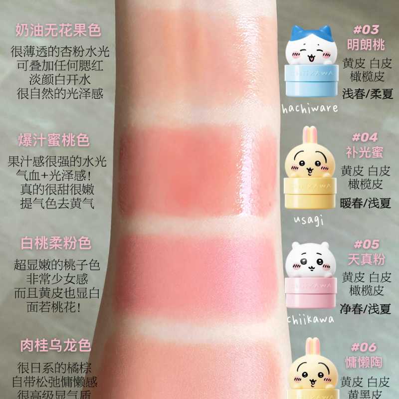 Chiikawa x Pinkbear Collaboration Make-up Set Box -Lip Gloss/Lip Mud/Eyeshadow Palette/Blush