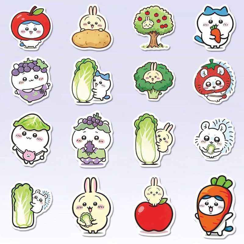 144pcs Cute Vagetable Fruit chiikawa usagi hachiware stickers