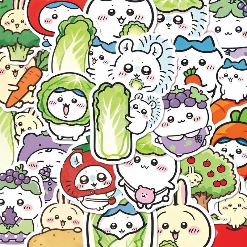 144pcs Cute Vagetable Fruit chiikawa usagi hachiware stickers
