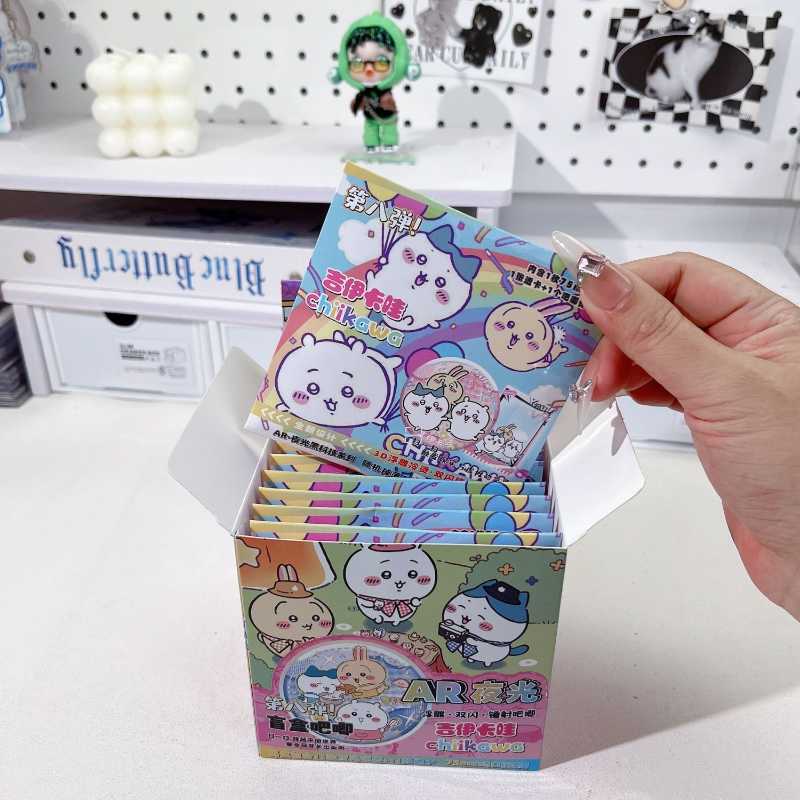 Chiikawa AR Glow Double Flash Laser Badge Blind Box – Hachiware & Usagi Anime Pins Collection