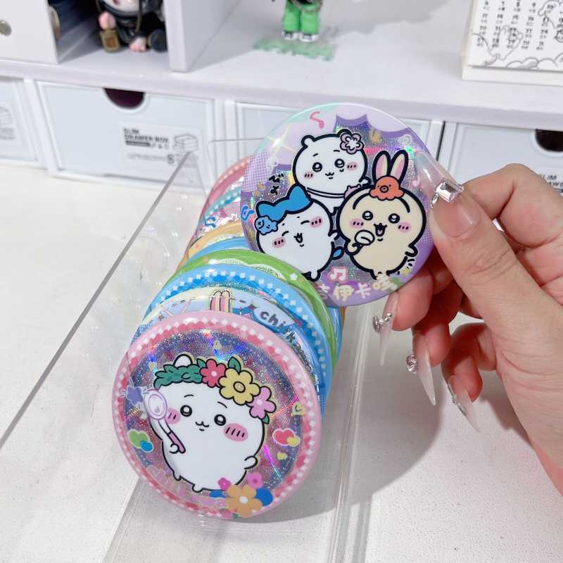 Chiikawa AR Glow Double Flash Laser Badge Blind Box – Hachiware & Usagi Anime Pins Collection