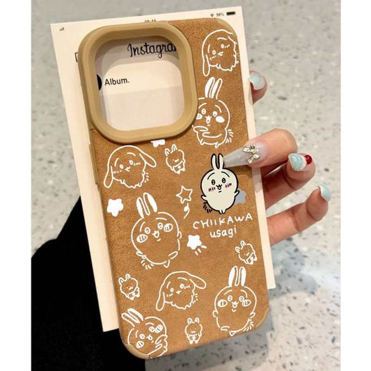 ちいかわうさぎ ハチワレミラー付きiPhoneケース（チェーン付き）ソフトカバー