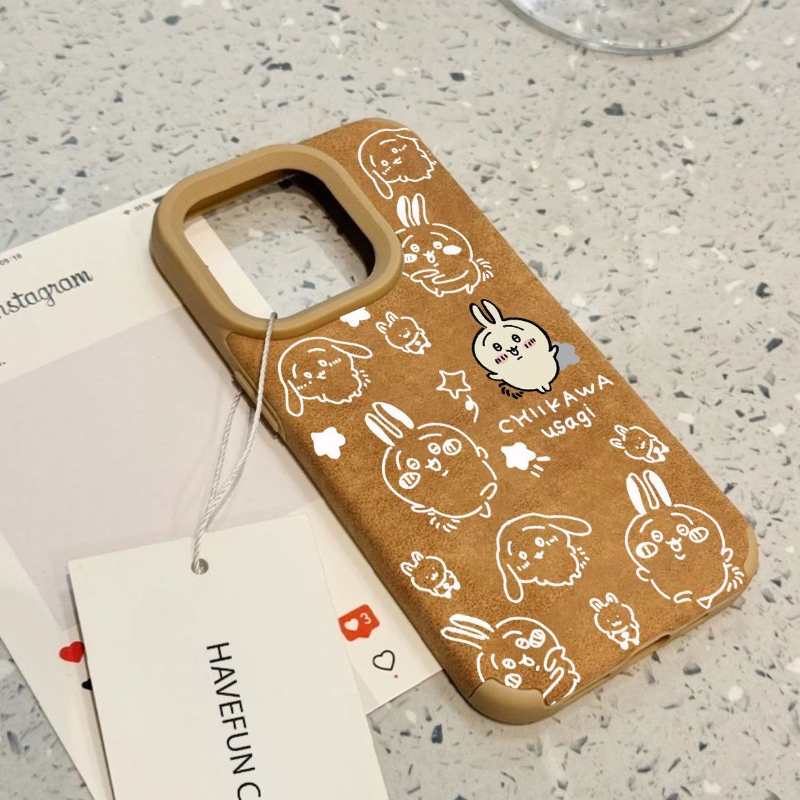 ちいかわうさぎ ハチワレミラー付きiPhoneケース（チェーン付き）ソフトカバー