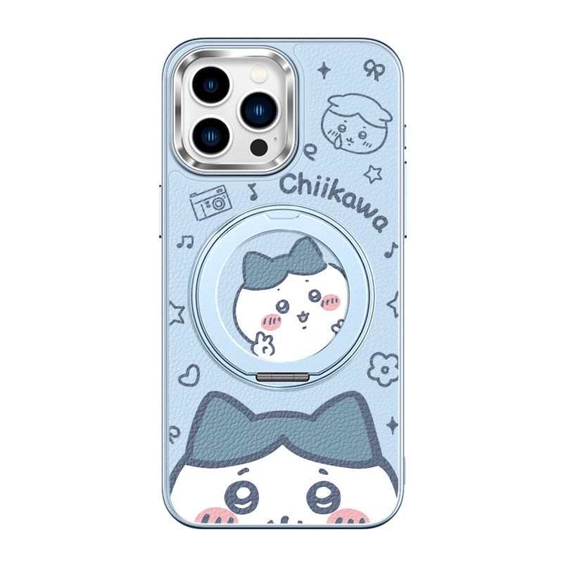 ちいかわうさぎ ハチワレミラー付きiPhoneケース（チェーン付き）ソフトカバー