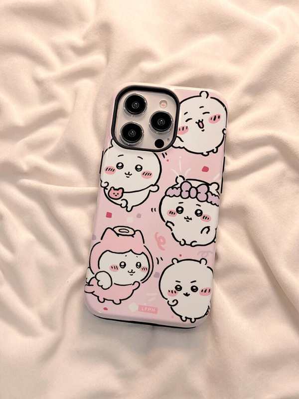 ちいかわうさぎ ハチワレミラー付きiPhoneケース（チェーン付き）ソフトカバー