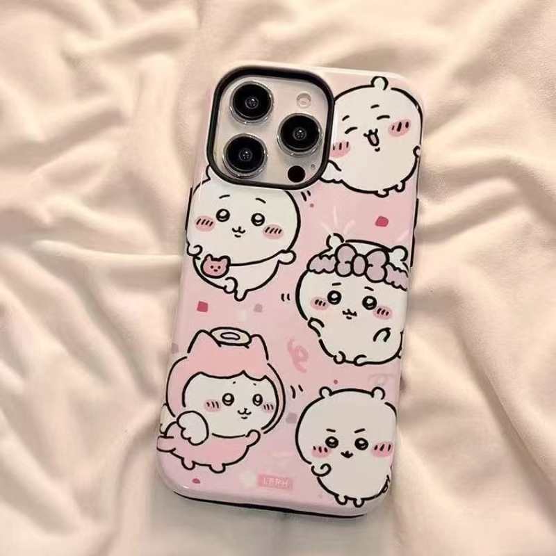 ちいかわうさぎ ハチワレミラー付きiPhoneケース（チェーン付き）ソフトカバー