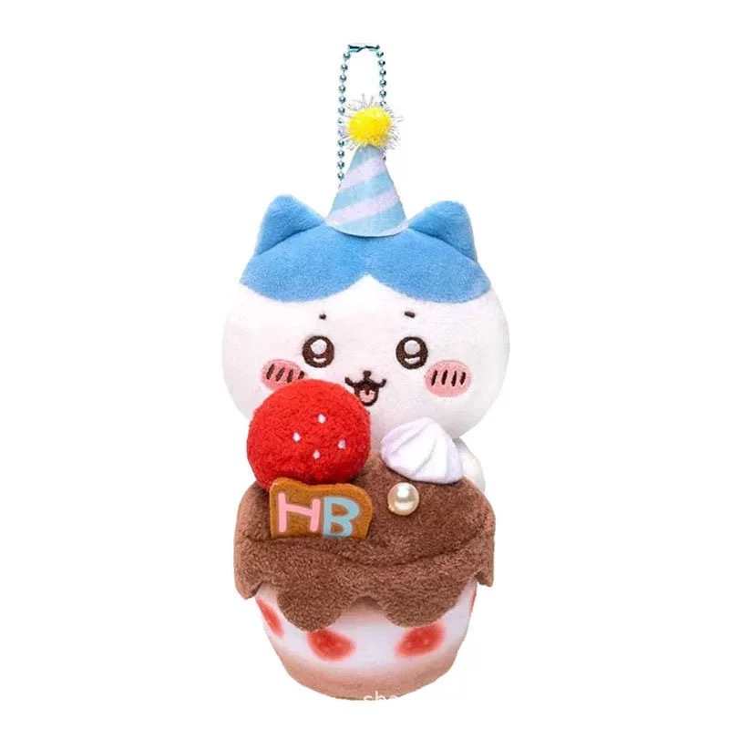 Chiikawa Plush Cake Birthday Figure Keychain– Usagi & Hachiware Hanging Screen Decor Keychain