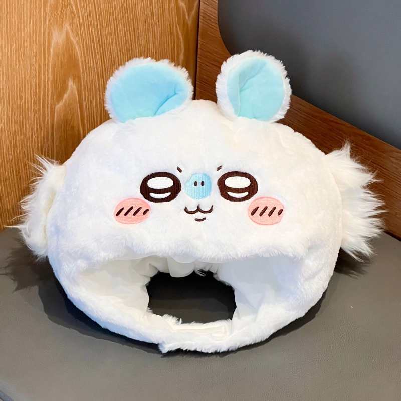 Chilkawa Plush Character Hat – High-Quality Cute Usagi, Hachiware & Momonga Costume Headwear