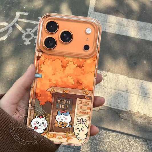 ちいかわうさぎ ハチワレミラー付きiPhoneケース（チェーン付き）ソフトカバー