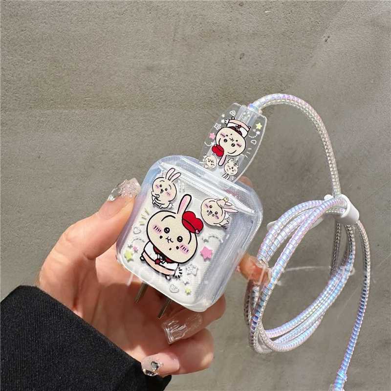 Cute Usagi Soft Charger Case Suitable for 20W  iPhone Charger iPhone 15/14/13pro(Free shipping over $18))