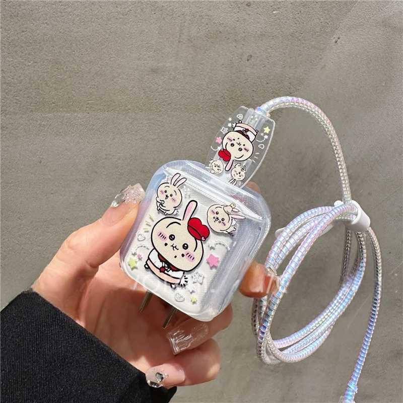 Cute Usagi Soft Charger Case Suitable for 20W  iPhone Charger iPhone 15/14/13pro(Free shipping over $18))