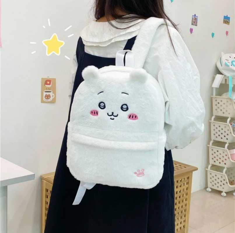 Cartoon Melody Chiikawa Plush Crossbody Bag – Cute Cinnamoroll Stuffed Plush Purse Gift for Girls