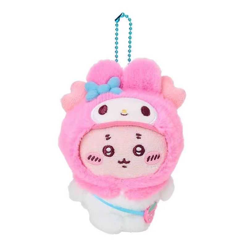 Chiikawa × Sanrio Melody Plush Toy Set – Cute Usagi & Hachiware Plush Bag Collection