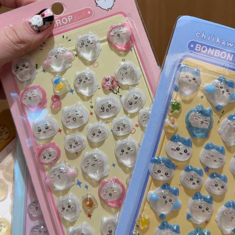 Chiikawa 3D Puffy Epoxy Stickers – Cute Chiikawa, Usagi & Hachiware Characters Decorative Decals