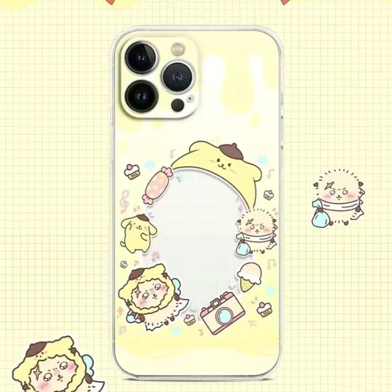 ちいかわうさぎ ハチワレミラー付きiPhoneケース（チェーン付き）ソフトカバー