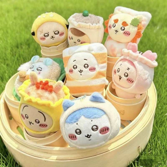 Cute Tea Break Chiikawa Plush Keychain Charm chiikawa/Usagi/Hachiware/Momonga/Rakko/Furuhonya