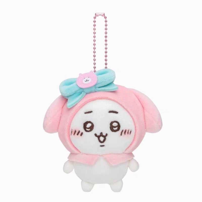 Chiikawa × Sanrio Plush Keychain – Hachiware & Usagi Cosplay Cute Bag Charm