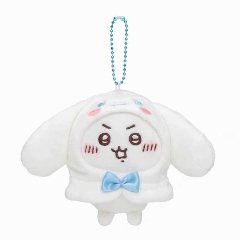 Chiikawa × Sanrio Plush Keychain – Hachiware & Usagi Cosplay Cute Bag Charm
