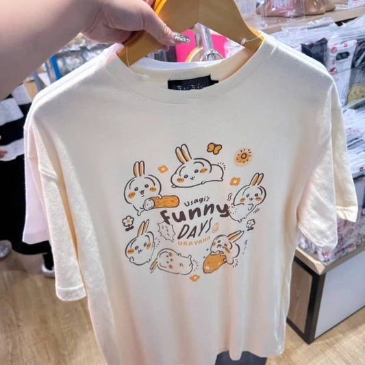 かわいいちいかわうさぎとハチワレモモンガのプリントTシャツ - ユニセックス半袖Tシャツ