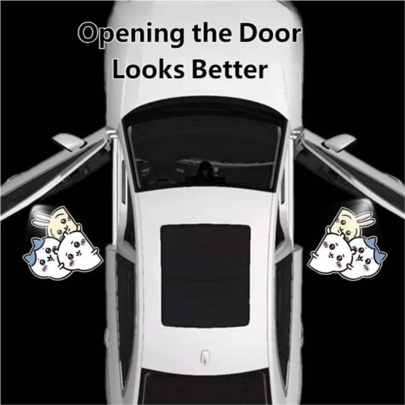 Cute Chiikawa & Usagi Wireless Car Door Projector Light (Upgraded) – LED Welcome Logo Shadow Puddle Lamp