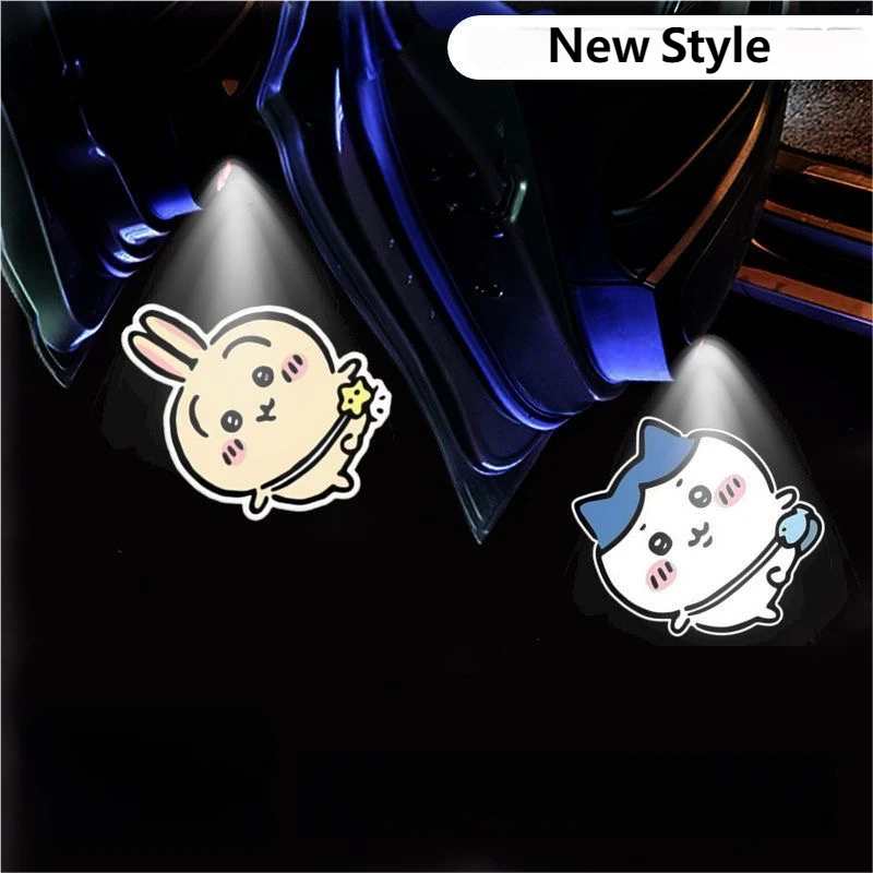 Cute Chiikawa & Usagi Wireless Car Door Projector Light (Upgraded) – LED Welcome Logo Shadow Puddle Lamp