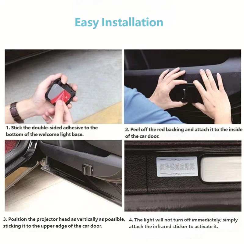 Cute Chiikawa & Usagi Wireless Car Door Projector Light (Upgraded) – LED Welcome Logo Shadow Puddle Lamp