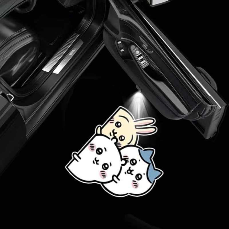 Cute Chiikawa & Usagi Wireless Car Door Projector Light (Upgraded) – LED Welcome Logo Shadow Puddle Lamp