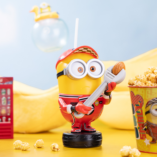 2025 New Minion Straw Cup - Official Universal Studios Water Bottle | Racer Design | Despicable Me 4 Collection | Adorably Cute Series