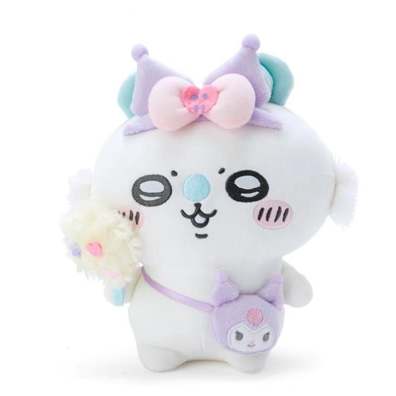 Official Chiikawa x Sanrio Plush Keychain - Usagi, Kawauso, and Shisugi Characters