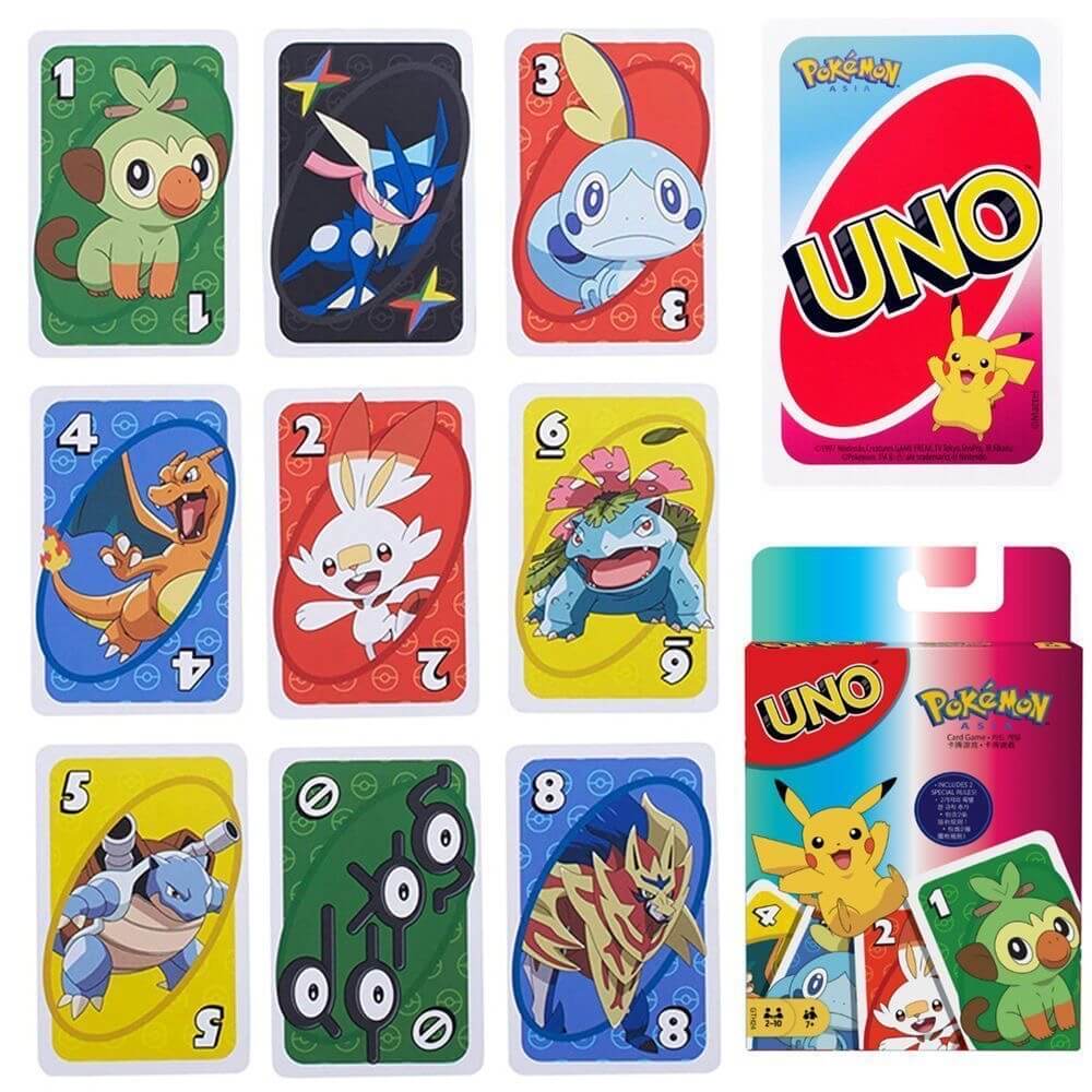 Thickened Pokémon UNO Card Game – Pikachu & Pocket Monsters Crossover Edition